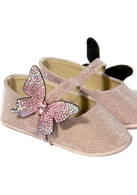 Ballerine con farfalla BABYWALKER | PB1644DUSTY PINK